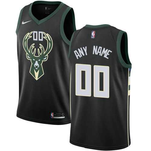 Men & Youth Customized Milwaukee Bucks Swingman Black Alternate Nike Statement Edition Jersey->customized nba jersey->Custom Jersey